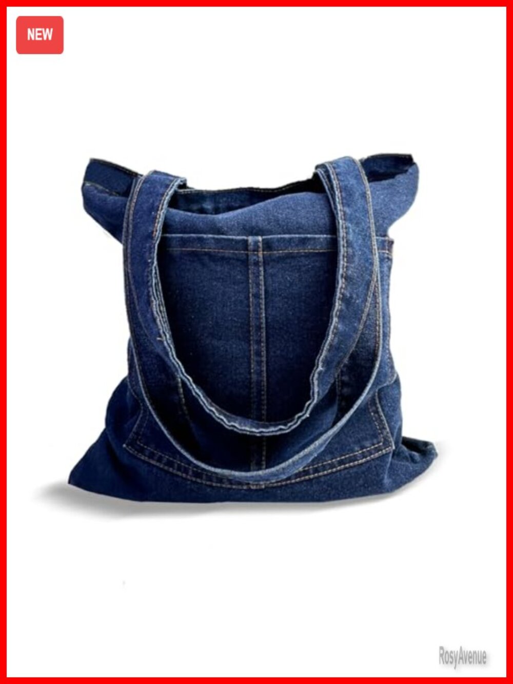 Denim Tote Bag Canvas Shoulder Bag with Zipper